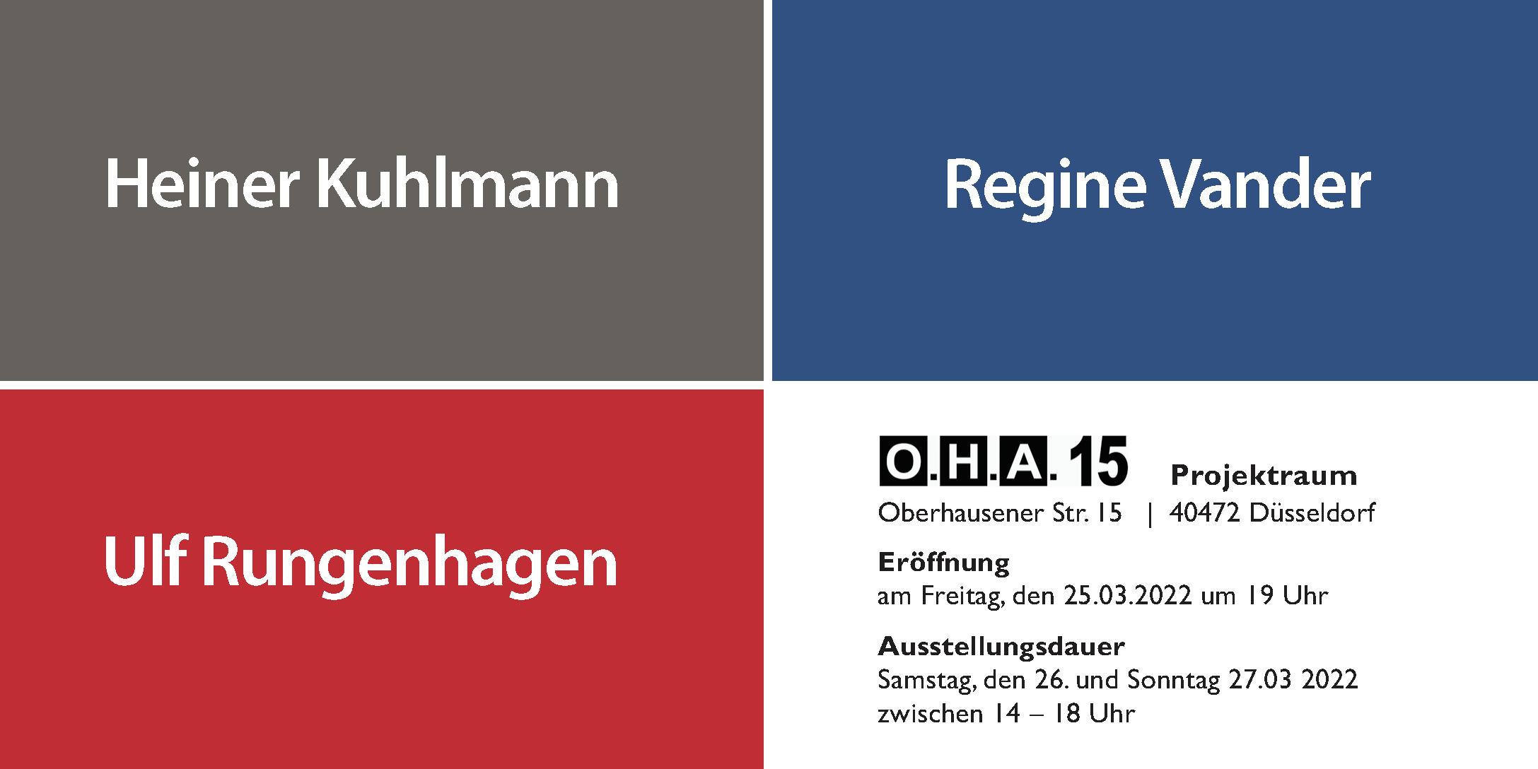 Einladungskarte Ausstellung Kuhlmann / Rungenhagen / Vander